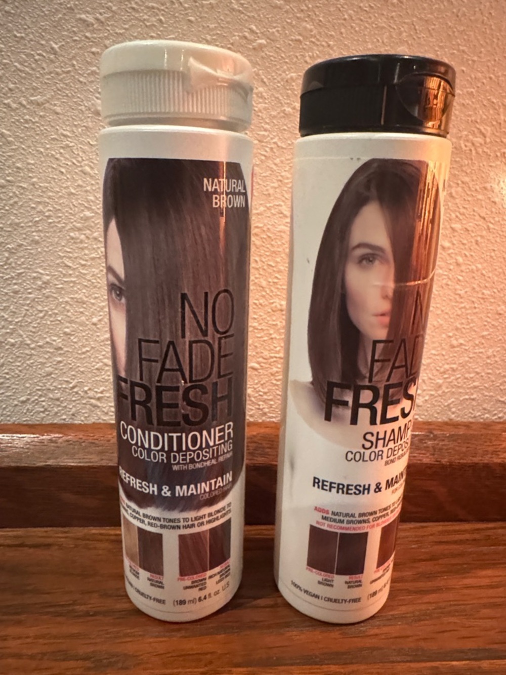 No Fade Fresh Refresh & Maintain Colored Hair Natural Brown Shampoo & Conditoner - Picture 1 of 7